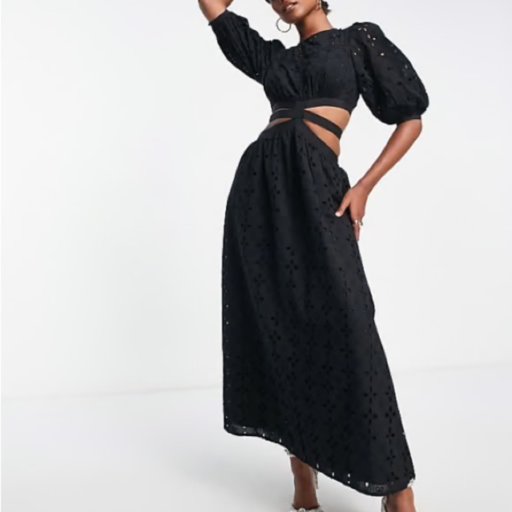 ASOS Black Eyelet Dress